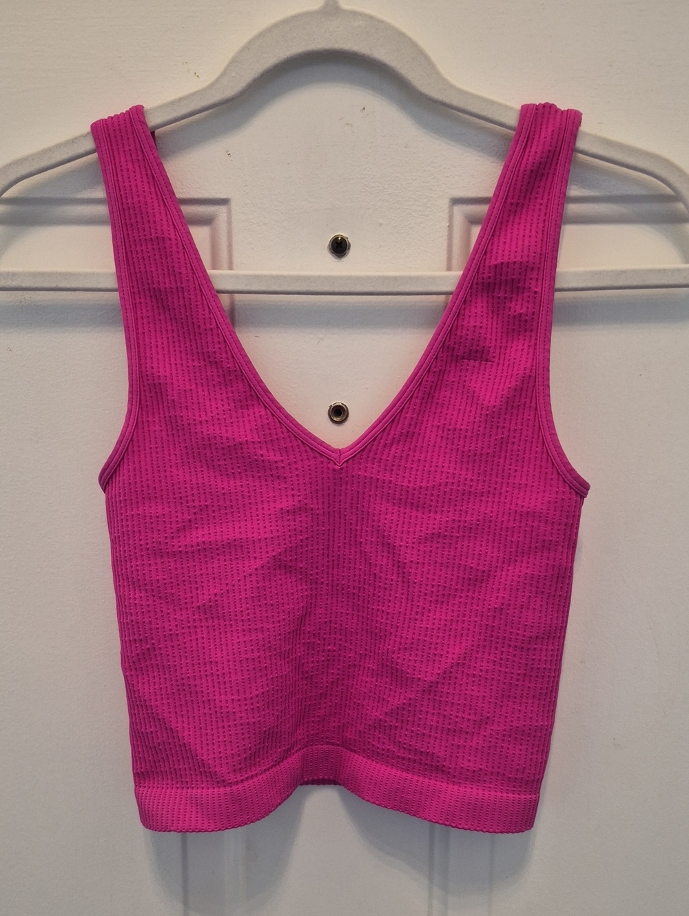 avocado Bright Pink Ribbed V-Neck Tank